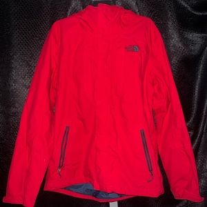North Face Raincoat Red and Navy Blue